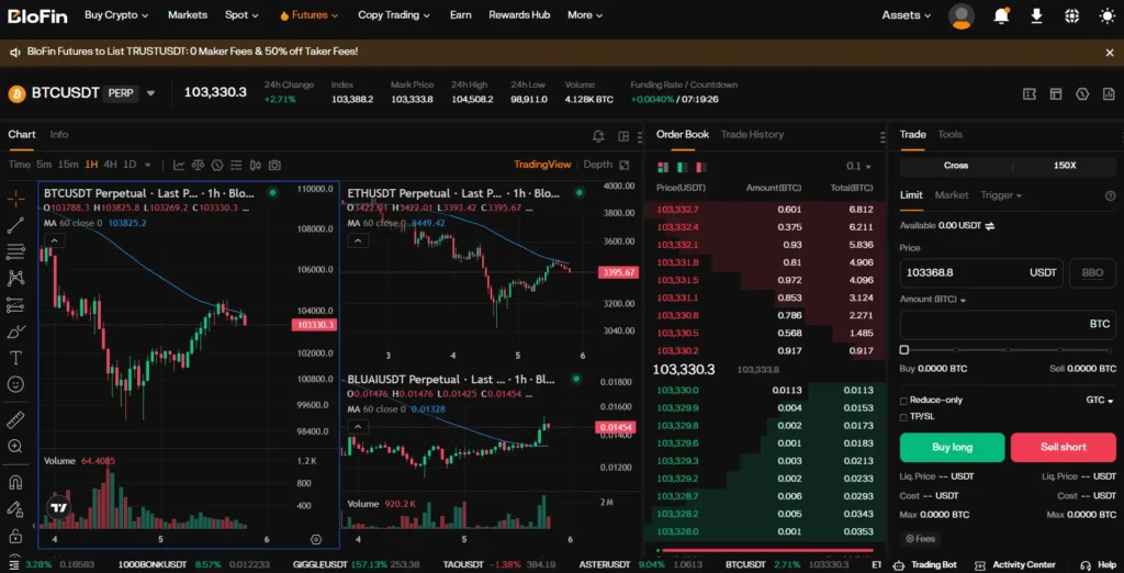 BloFin ist der beste No-KYC-Anbieter in meinem Krypto-Börsen-Vergleich.