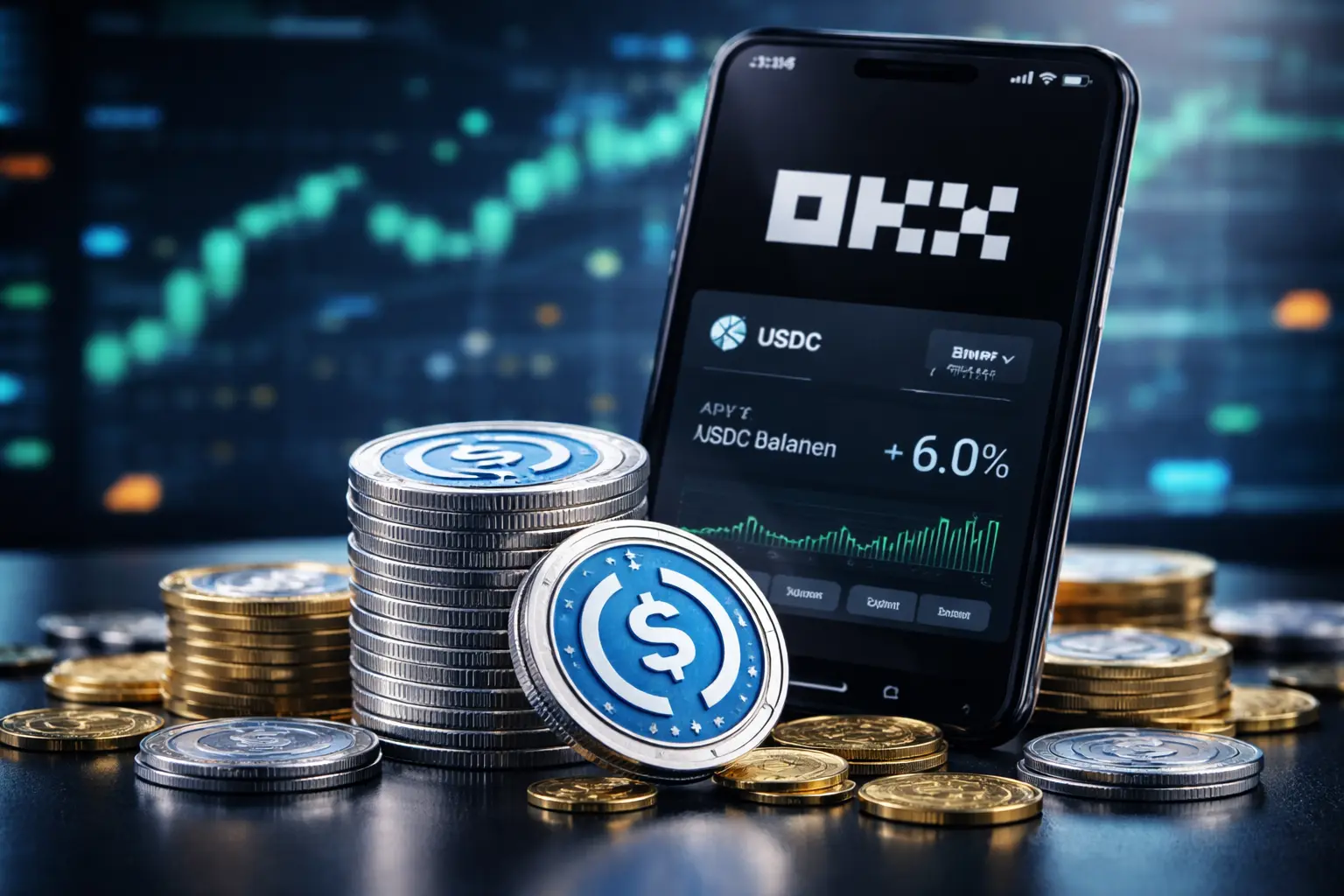 OKX startet USDC DeFi Rewards mit bis zu 6 Prozent APY