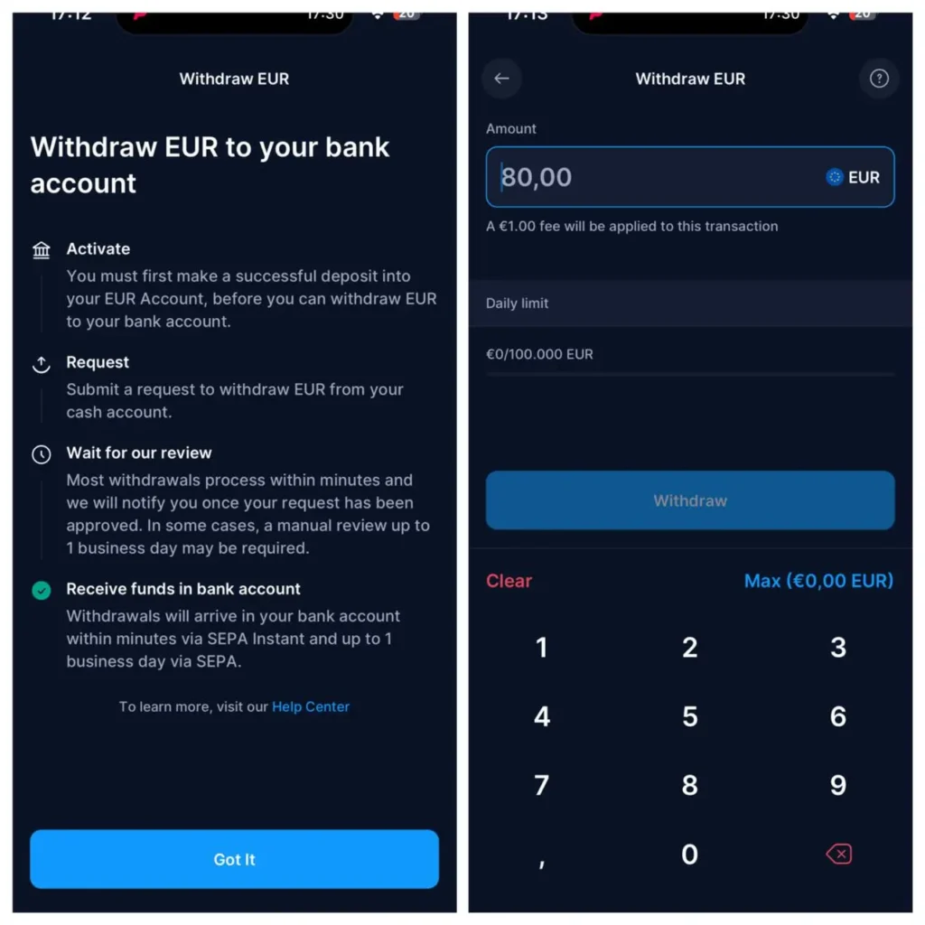Die Crypto.com App führt dich Schritt-für-Schritt durch den gesamten Prozess.